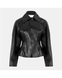 Bottega Veneta - Short Leather Long Sleeve Jacket - Lyst