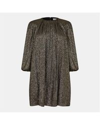 Chloé - Balloon Sleeve Silk Blend Mini Dress - Lyst