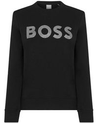 BOSS - Crew Sweatshirt, Sparkling Diamante - Lyst