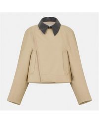 Givenchy - Cropped Peacoat Cotton Long Sleeve Trench Coat - Lyst