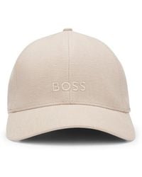 BOSS - Linen Baseball Cap With Iconic Logo Detail - Lyst