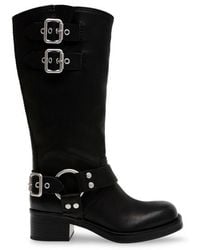 Steve Madden - Eastern Motorcycle Boots With Block Heel - Lyst