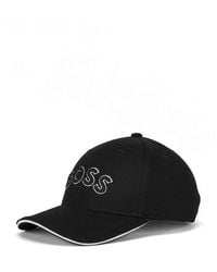 BOSS - Embroidered Logo Baseball Cap With Contrast Trim - Lyst