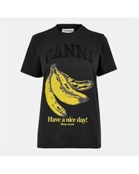 Ganni - Banana Print T-Shirt - Lyst
