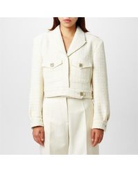 Givenchy - Cropped Tweed Long Sleeve Hybrid Jacket - Lyst