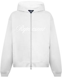 Represent - Rep Script Logo Zipped Hoodie, Soft Cotton - Lyst