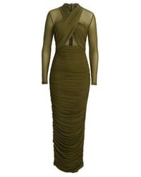 Bardot - Aliyah Mesh Long Sleeve Midi Bodycon Dress - Lyst