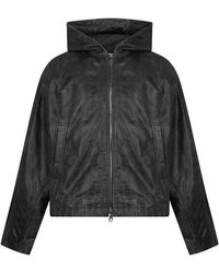 Cole Buxton - Hooded Leather Jacket - Lyst