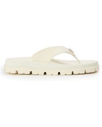 Prada - Soft Cage Vinyl Thong Sandals - Lyst