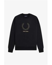 Fred Perry - Mid Logo Crew Sweatshirt - Lyst