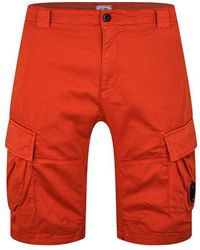 C.P. Company - Stretch Sateen Cargo Shorts - Lyst