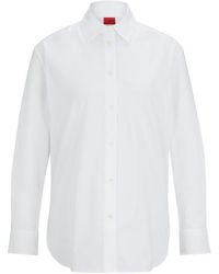 HUGO - Boyfriend Long-Sleeve Blouse - Lyst