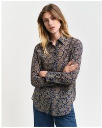 GANT - Rel Paisley Cot Silk Shirt Persian - Lyst