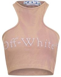 Off-White c/o Virgil Abloh - Off Laundry Ribbed Stretch Crop Top - Lyst