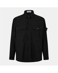 Stone Island - 2 Pocket Tela Cotton Long Sleeve Overshirt - Lyst