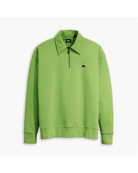 Levi's - Levi's Lacoste Lettering Embroidered Collared Neck Long Sleeve Sweatshirt - Lyst