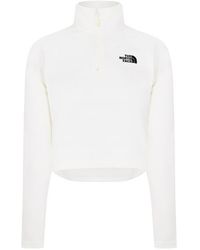 The North Face - Glacier Quarter-Zip Crop Fleece Top - Lyst