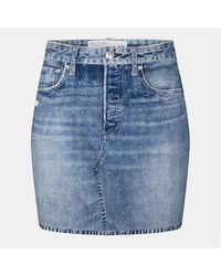 Rag & Bone - Mini Stretch Traditional Wash Denim Skirt - Lyst
