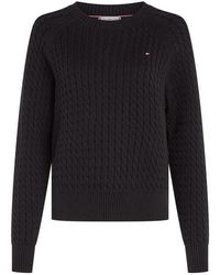 Tommy Hilfiger - Cable Knit Crew Neck Sweater - Lyst