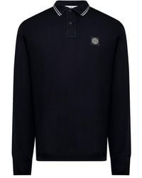 Stone Island - Long Sleeve Patch Polo Shirt - Lyst