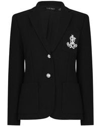 Ralph Lauren - Anfisa Cotton Long Sleeve Monogram Blazer - Lyst