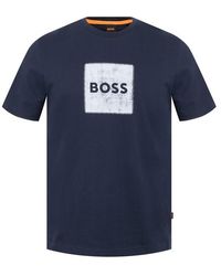 BOSS - Box Logo Cotton Short Sleeve T-Shirt - Lyst