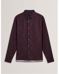 Ted Baker - Floral Long-Sleeve Patterned Shirt - Lyst