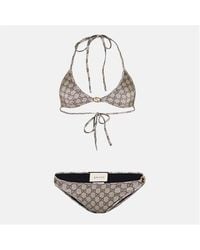 Gucci - Logo Nylon Gg Triangle Bikini Set - Lyst