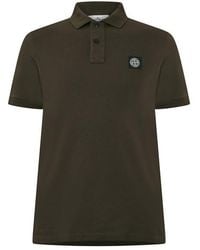 Stone Island - Cotton Compass Logo Polo Shirt - Lyst