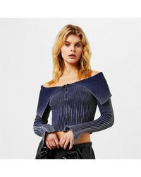 Jaded London - Tribeca Ribbed Off The Shoulder Knit - Lyst