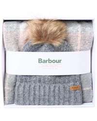 Barbour - Saltburn Beanie & Tartan Scarf Gift Set - Lyst