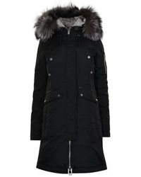 Nicole Benisti Madison Intarsia Fur Trim Jacket - Black