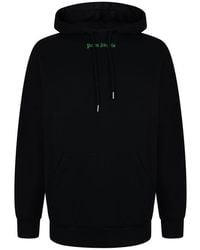 Palm Angels Over The Head Logo Hooded Sweatshirt - Black