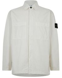Stone Island - Brushed Organic Cotton Canvas, Old Effect - Lyst
