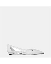 Prada - Brushed Leather Cut-Out Ballerinas - Lyst