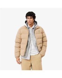 Lacoste - Quilted Velour Puffer Jacket - Lyst