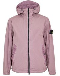 Stone Island - Crinkle Rep Hood Bomber Jacket - Lyst