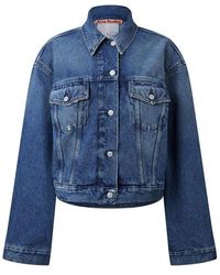 Acne Studios - Cropped Structured Denim Jacket - Lyst