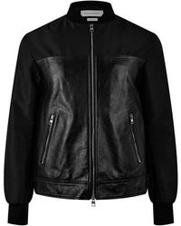 Alexander McQueen - Alexendar Mcqueen Leather And Fabric Jacket - Lyst
