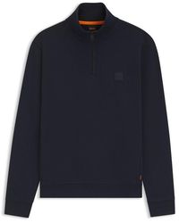 BOSS - Quarter Zip Fleece Jumper With Logo Detail (Zetrust) - Lyst