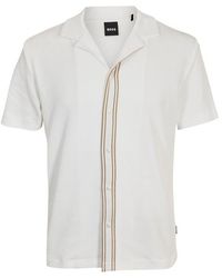 BOSS - Pasini Short Sleeve Collared Shirt With Contrast Trim - Lyst