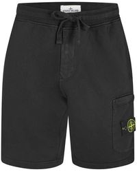 Stone Island - Fleece Jogger Shorts - Lyst