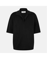 Ami Paris - Knitted Short-Sleeve Polo Shirt - Lyst