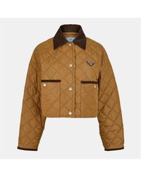 Prada - Cropped Quilted Jacket - Lyst