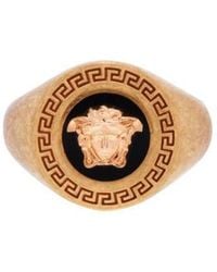 Versace - Round Medusa Signet Ring - Lyst