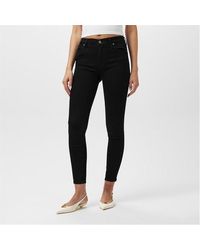 7 For All Mankind - High-Waisted Cropped Skinny Jeans - Lyst