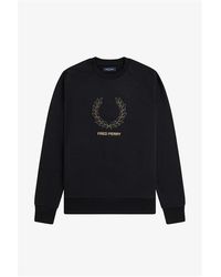Fred Perry - Mid Logo Crew Sweatshirt - Lyst