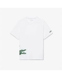 Lacoste - Printed Cotton Lounge Short Sleeve Pyjama Top - Lyst