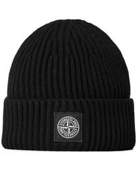 Stone Island - Stone Patch Beanie Sn64 - Lyst