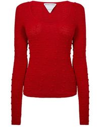 Bottega Veneta - Textured Knit Crew Sweatshirt - Lyst